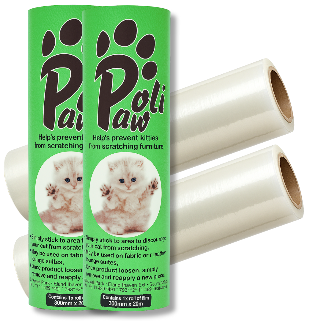 PoliPaw Transparent Furniture & Door Protector for Cats & Dogs TWINPACK