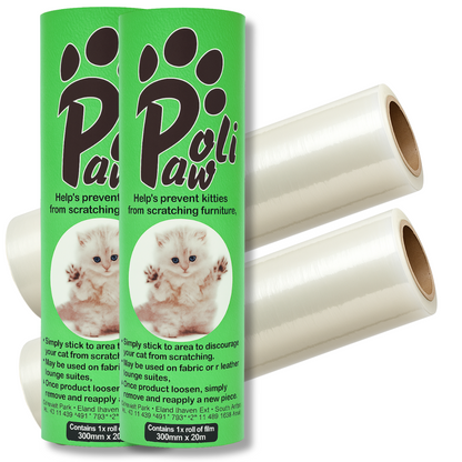 PoliPaw Transparent Furniture & Door Protector for Cats & Dogs TWINPACK